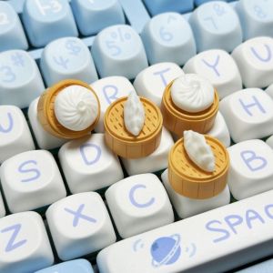 D5JKY สากลสากลสากล ปุ่มกดทำขนมจีบ กุญแจเล็กๆ อาหารที่ดี หมวกคีย์บอร์ดรูปขนมจีบน่ารัก บุคลิกภาพที่ดี ดีไอวาย ฝาครอบคีย์บอร์ดกล สำหรับแป้นพิมพ์เครื่องกล