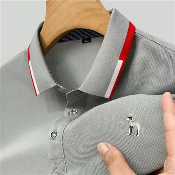 polo for men formal attire long sleeve HAZZYS Embroidery Logo Men