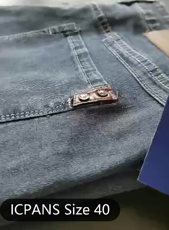 ICPANS Autumn Summer Denim Jeans Men Straight Stretch Regular Jeans for Man Black Classic Vintage Mens Pant Big Size 29-38 402026