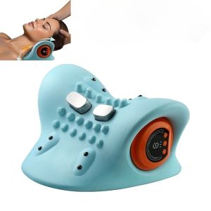 Electric Neck and Shoulder Massager Pillow with USB-Powered Deep Tissue Kneading Nodes - Portable Cordless Massage Pad for Office Car Home - Turquoise Blue Design Easy Control Buttons Ergonomic Design Rechargeable Device Office Workers