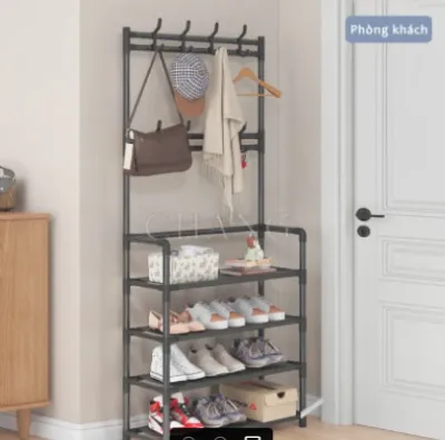 Kệ Giày Dép Thông Minh Kệ Dép inox 4 Tầng Sơn Tĩnh Điện Cứng Cấp Thiết Kế Để Được Nhiều Đồ