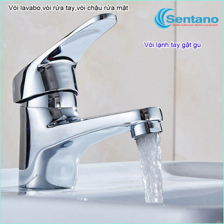 [SALE RẺ]Vòi lavabo lạnh gật gù đồng thau mạ crom bóng Sentano STN-607 -vòi chậu rửa mặt với thiết kế sang trọng gọn gàng đầu vòi tạo bọt trong dòng chảy giúp tiết kiệm nước không bắn nước