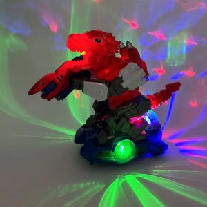 ของเล่นหุ่นยนต์ไดโนเสาร์ มีไฟมีเสียงเพลง สีสันสวยงาม