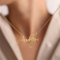 027 Kalung Custom Liontin Nama Font Tanda Tangan Bisa Buat Nama Sendiri Lapis Emas 24k Anti Karat. 
