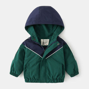 Rolanko Windbreaker สำหรับเด็กแจ็คเก็ตขนแกะเรียงราย Hooded Zipper Coat ฤดูใบไม้ร่วงฤดูหนาว Thicken เสื้อผ้าเด็กกันน้ำ Outerwear ชุดลำลอง