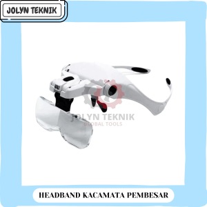 HEADBAND Kacamata Pembesar Reparasi Magnifying Glass LED + 5 SET LENSA
