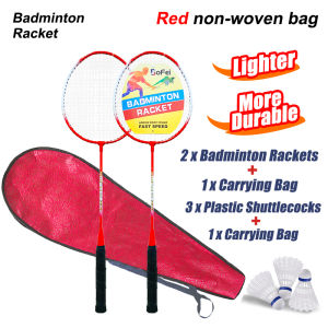 【Buy 1 Free 3】Badminton Set 2Pcs Beginner Exercises Durable Alloy Badminton Racket Teenager Training