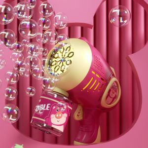 Đồ Chơi Súng Bắn Bong Bóng Xà Phòng Có Đèn Led DINO + 4 Pin + 1 Lọ Nước Súng Đồ Chơi Cho Bé Bắn Bong Bóng Cực Nhiều ABS kèm Dung Dịch Bong Bóng