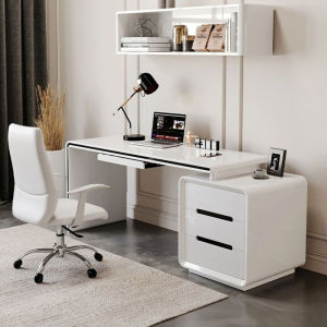 [CozyNest ]Computer Desk A Study Desk Paint Coating Table White Office Desk