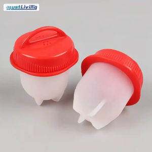 Justliving 6 chiếc cốc trứng Silicon đá viên hấp trứng trứng luộc sáng tạo khuôn Đồ Giữ trứng luộc trứng cứng không vỏ thích hợp cho mùa học/Lễ Phục sinh/ngày lễ tình nhân/lễ hội thu hoạch