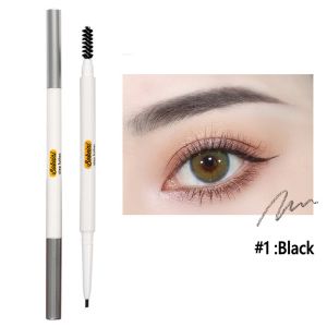 WOOLOVE Double-headed Eyebrow Pencil with Brush Ultra Slim Waterproof Long-lasting Eyebrow Pencil 6 Colors