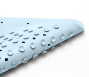 GUMMITEX Baby Blue Home Hotel Anti Slip Bath Mat Bathroom Bathtub Shower Toilet Room Waterproof Adhesive Suction Cup Large Long Rectangle Soft Material Best Price Wholesale Environment Friendly Anti Slip Natural Rubber Bath Mat Blue Color