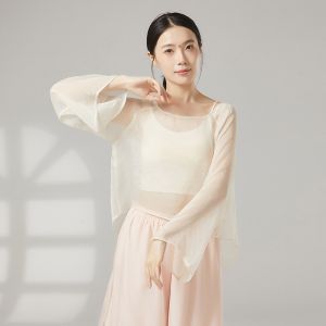 Áo múa cổ trang form rộng lưng đắp vạt xéo vải ánh kim áo múa đương đại MA35