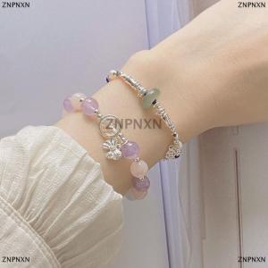 [COD] ZNPNXN Moonlight Bowknot Beaded Bracelet Light Luxury Elastic Bracelet For Girls Women Jewelry Accessories Gifts
