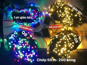 Dây Đèn Trang Trí Ngoài Trời Noel 40m - 180 bóng (Bóng Lục Giác)