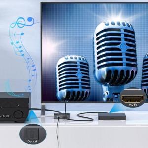 HDTV Sound Extractor 4K 60Hz Optical SPDIF 3.5mm HDTV Sound Extractor For Digital TV Sound Gaming Speaker Connection