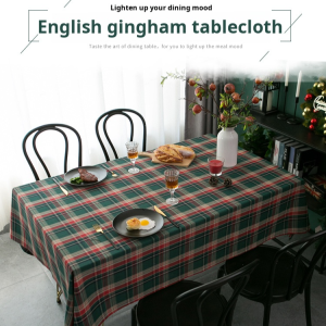 ผ้าปูโต๊ะ ตกแต่ง โต๊ะกลมเล็ก อเมริกัน ลายสก๊อตย้อนยุค อเนกประสงค์ ชีวิตที่สวยงาม