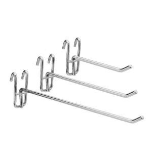 10pcs Mesh Rack Hook Peg Goods Display Shelf Hooks Shop Supermarket Grid Hook Net Shelf Mental Hook 10cm 15cm Silver Chrome Hooks