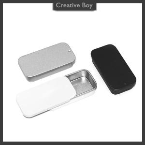 [Creative] Metal Rectangular Empty Mini Tin Box Tinplate Push Candy Cases Storage Box