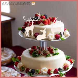 CISWGE 1PC mini Resin pha lê Hươu giáng sinh rừng nai sừng tấm trắng tráng miệng Bảng trang trí Giáng sinh vui vẻ trang trí nội thất cho nhà trẻ em năm mới Quà Tặng