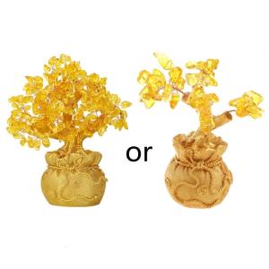Feng Shui Money Tree Lucky Tree Bonsai Style Decor for Tabletop Decorations Home Office Store Tabletop Ornament
