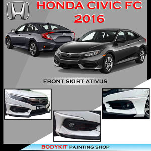HONDA CIVIC FC 2016 FRONT SKIRT ATS ATUVIS WITH PAINT (CRYSTAL BLACK) MATERIAL-PU GETAH BODYKIT
