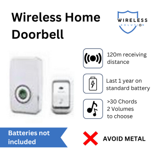[Singapore Local Seller] Wireless Home Door Bell with wireless transmission signal up to 120 Meters Range 16 Polyphonic melody / Chords 36 music 2 Adjustable Volume 200~240VAC  120m Transmission Range 12V3A Batteries Required