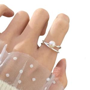 Irregular Silver Color Opening Rings Fashionable Women Finger Elegant Accessory for Parties and Daily Wear