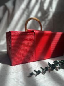 UNIGOLD Blessing Perfect Gift Box High Quality Leather Cover with Fine Fabric body Good for Anniversary Birthday Box