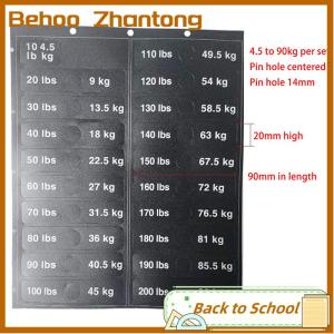 Behoo สติกเกอร์น้ำหนักติดพื้นหลังสีดำสีขาวขนาด4.5กก. ถึง150กก. สำหรับฝึกความแข็งแรงในยิม