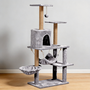 PaPaPet Cat House Cat Condo Cat Tower Cat Tree Multi-Level Pet Climbing Cat Stand House Game Wooden stable cat tower