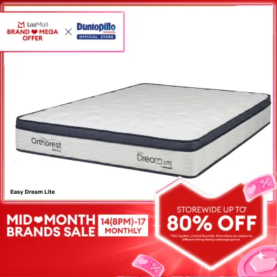Dunlopillo Easy Dream Lite 25cm Hotel Comfort Premium Mattress Firm Back Support Best Online Mattress King Size Queen Size Back Support Mattress Premium Mattress