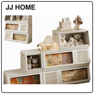 【JJ HOME】Stackable Rattan Lid Storage Cabinet / Home Organizer Box