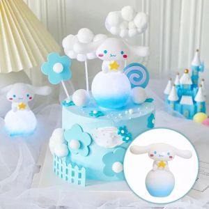 5Pcs/set Cinnamorroll Cartoon Cake Decoration Kawaii Sanrio Toy Model Cake Topper Car Decoration Kid Boy Girl Birthday Gift
