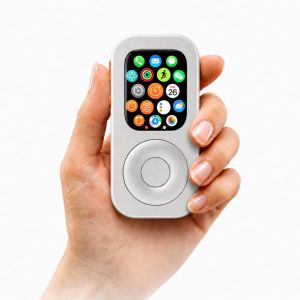 RePod Aluminum Case for Watch S7/8/9 41mm Cover Retro Music Player Design Functional Mechanical Scroll Wheel Premium CNC Metal Handheld Guard Silver Watch Accessory