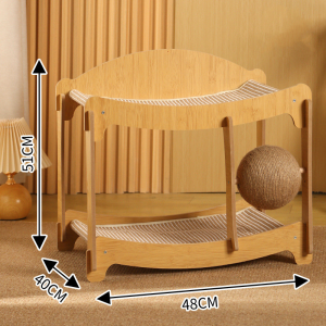 【Ewyn】เตียงแมวไม้ โครงปีนแมว 2/3ชั้น เตียงแมวลับเล็บ มัลติแคท สเปซ ทนต่อการขัดถูและรอยขีดข่วน