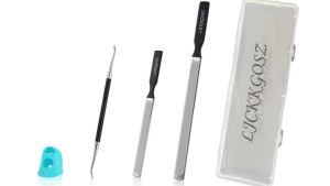 Metal Nail File Toenail File with Fingertip Protectors and Dual-Ended Toenail Lifter Double Sided and Files Nails Easily for Seniors Men & Women Pedi Tool