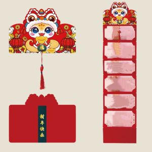 Creative 6/10 Cartoon Folding Red Packets 2025 CNY Snake Cash Gift Bag Birthday Wedding Spring Festival Red Envelope(in stock)