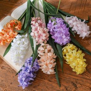 CANICECA Floral Display Artificial Hyacinth Flowers Decorative Pink Artificial Faux Plants Simulation Fake Silk Flower Wedding Decoration