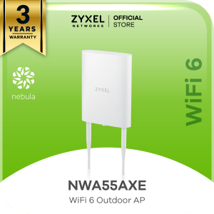 Zyxel NWA55AXE | Outdoor WiFi 6 Access Point | Dual-Radio 802.11ax PoE AP | High-Speed Wireless Coverage for Business & Home | Durable Weatherproof Design | Easy Cloud Management Networking Solution