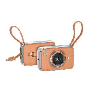 LYNXZ R38A 22.5W 10000mAh Power Bank Digital Display Built-in Type-C + Lightning 2 Cables PD20W Charging Bank for IOS Android Phone Earphones