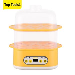 Double Layer Multi-Function Cooker 12 Eggs Capacity Auto Shut-Off for Meal Prep Apartment Office