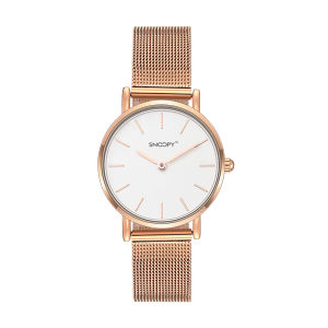 Snoopy watches for women casual Fashion Stainless Steel watch for women Korean Rossgold Watch 3TM waterproof Jewels quartz Hand Movement Silver Dial Stainless Steel