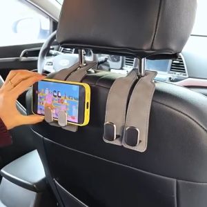 Fiber Leather Car Seat Hook Backrest Double Hook Seat Backrest Hook Suede Hook Car Accessories Interior