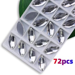 Isi 72pcs Payet Diamond Kaca Sampan-6*12mm