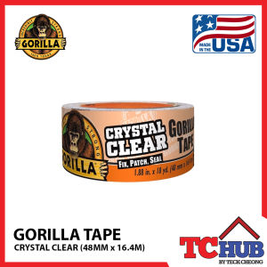 Gorilla Clear Repair Tape - Non-Yellowing/High Strength/Flexible/Works Underwater/Temperature & UV Resistant/Hand Tearable/Invisible & Urgent Repair (48MM X 16.4M)