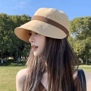 HOT Summer Wide Brim Bucket Cap Quick-dry UFP 50+ Sunscreen Cap Foldable Adjustable Fisherman Hat Men Women