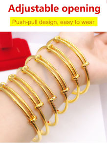 Gold Plated Adjustable Bangle Vietnamese Style Simulated Gold Bracelet Jewelry