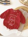 Body chip dài tay Hình Gấu đáng yêu cho bé, Quần áo sơ sinh kèm quần tất chất cotton mềm mịn, Bodysuit cho bé từ 0-12M. 