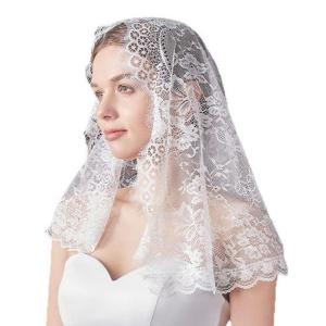 Thanh Lịch hoa ren khăn choàng đầu Cho Đám Cưới Truyền Thống Hijab Mạng Che Mặt Giáo Hội Headwrap Cho Công Giáo Nhà Nguyện Nghi Lễ Tôn Giáo
